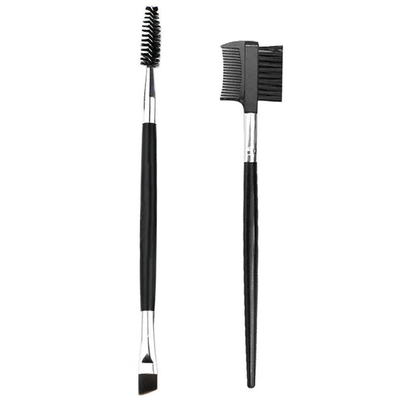 Semi-arc Steel Tooth Brow Groomer Double Head Concealer Brush