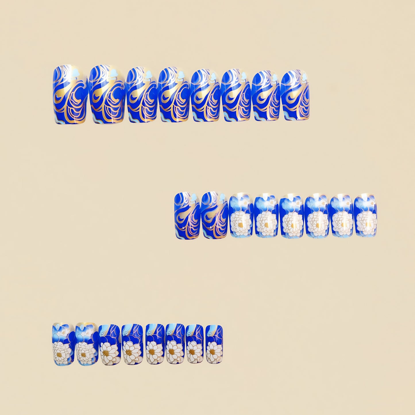 Detachable 24 Pieces Fake Nail Patch Mid-length
