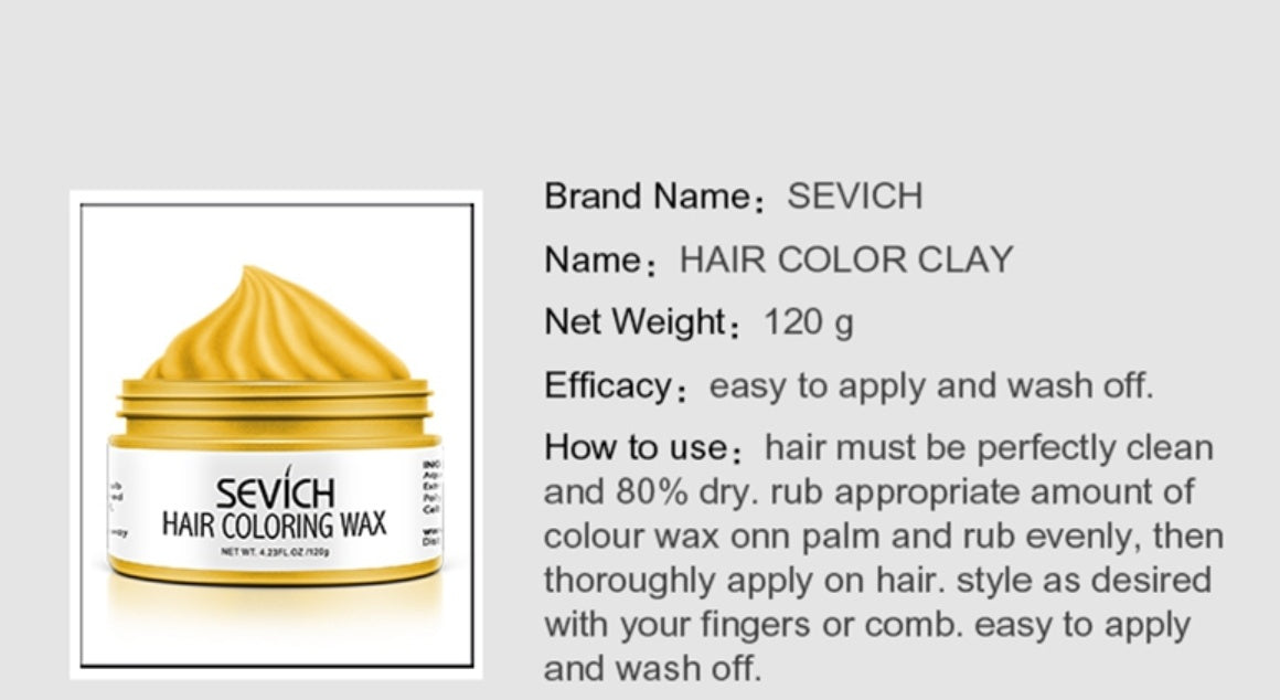 Disposable colored hair mud