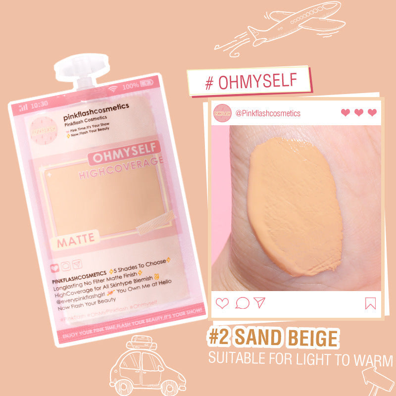 Liquid Foundation in Bags to Cover Acne and Dark Circles for Long-lasting Matte