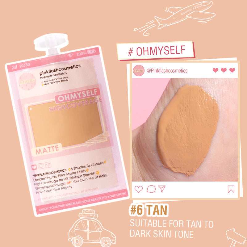 Liquid Foundation in Bags to Cover Acne and Dark Circles for Long-lasting Matte