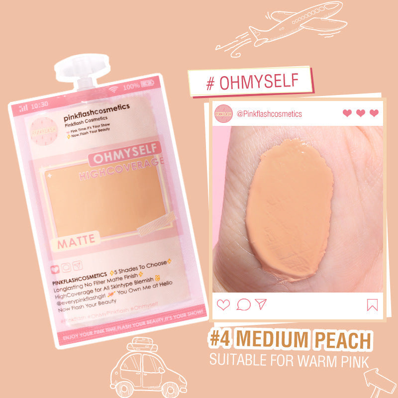 Liquid Foundation in Bags to Cover Acne and Dark Circles for Long-lasting Matte