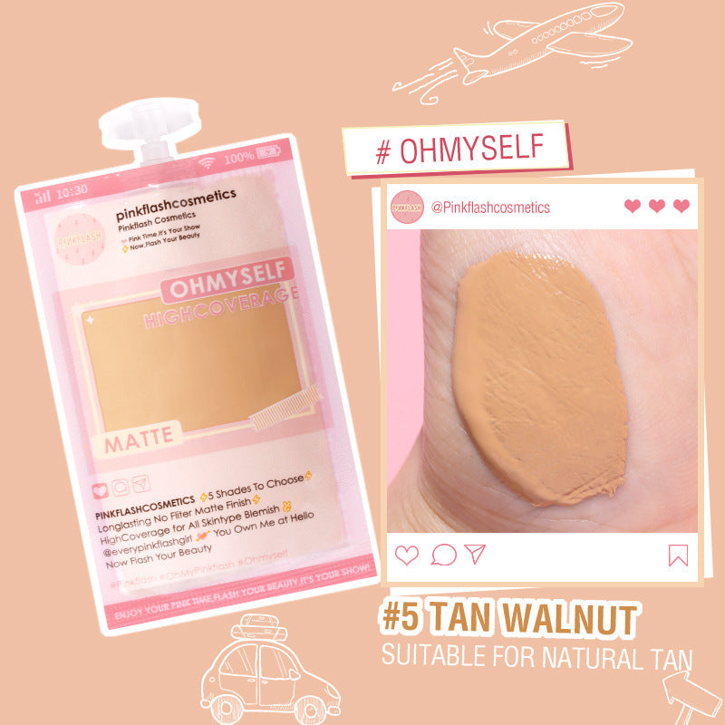 Liquid Foundation in Bags to Cover Acne and Dark Circles for Long-lasting Matte