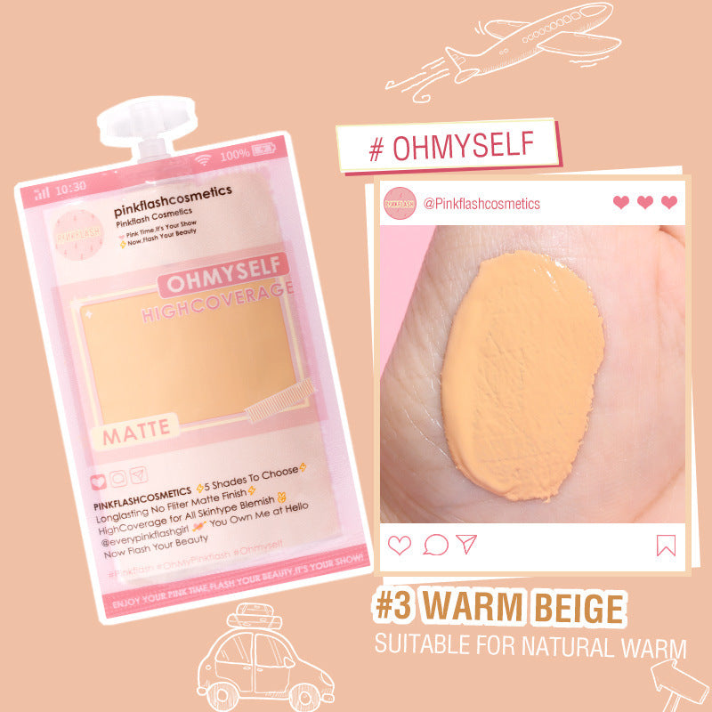 Liquid Foundation in Bags to Cover Acne and Dark Circles for Long-lasting Matte