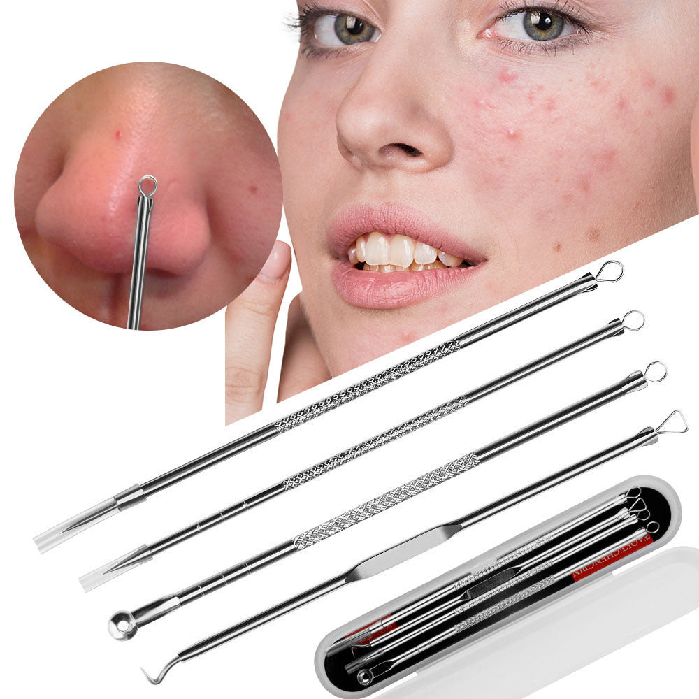 Four Piece Stainless Steel Acne Needle Set