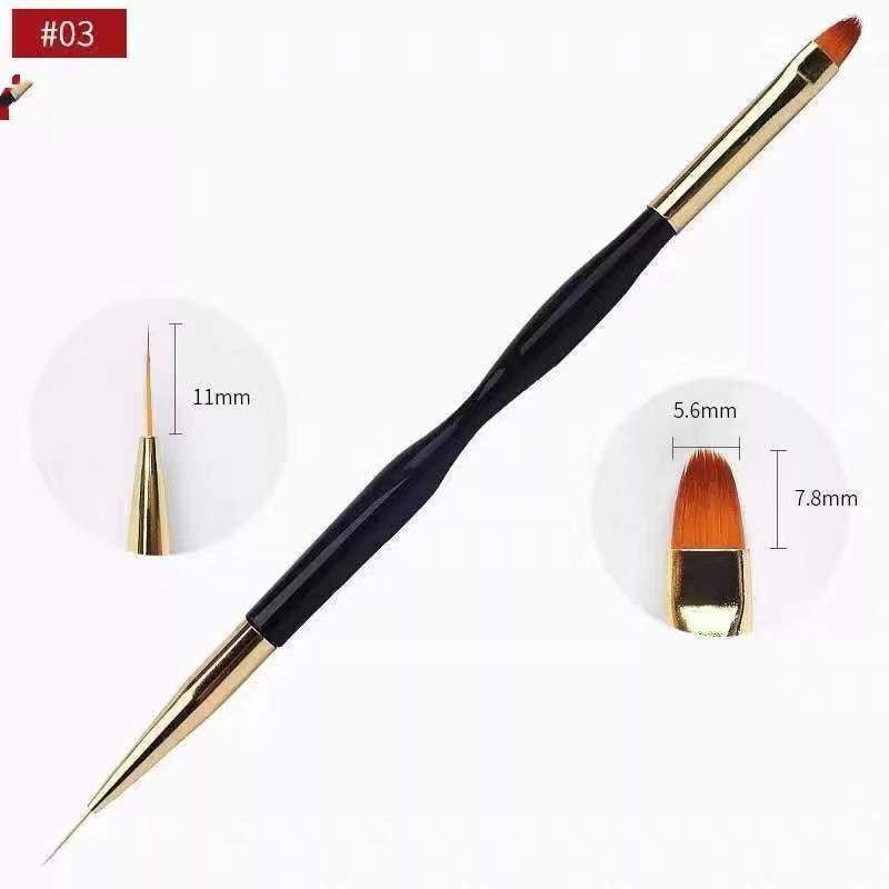 Nail Brushes Black Gold Xiaoman Waist Double-Headed 3 Pens