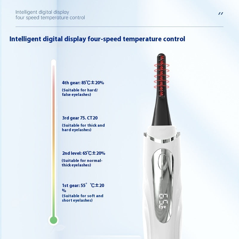 Intelligent Digital Display Electric Eyelash Curler Charging Four Gears For Thermoregulation