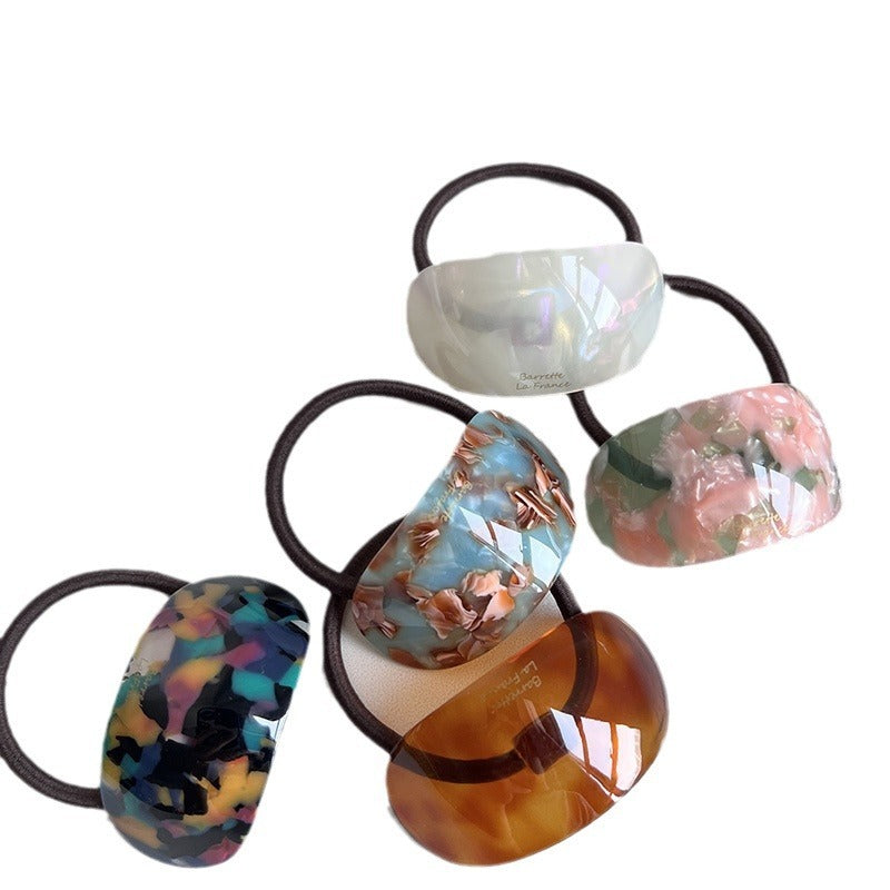 Oval Acetate Hair Band Ins Online Influencer Fashion Hair Rope Rubber Band Ponytail Bun Temperament Head Rope Top Cuft