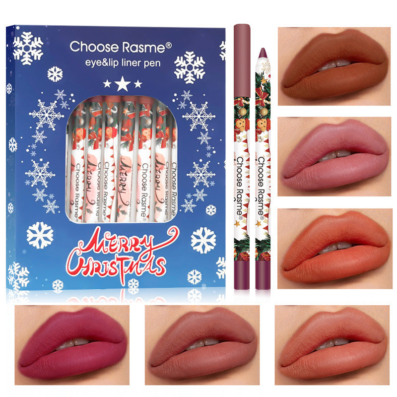 Christmas 12 Colors Mixed Lip Liner Suit