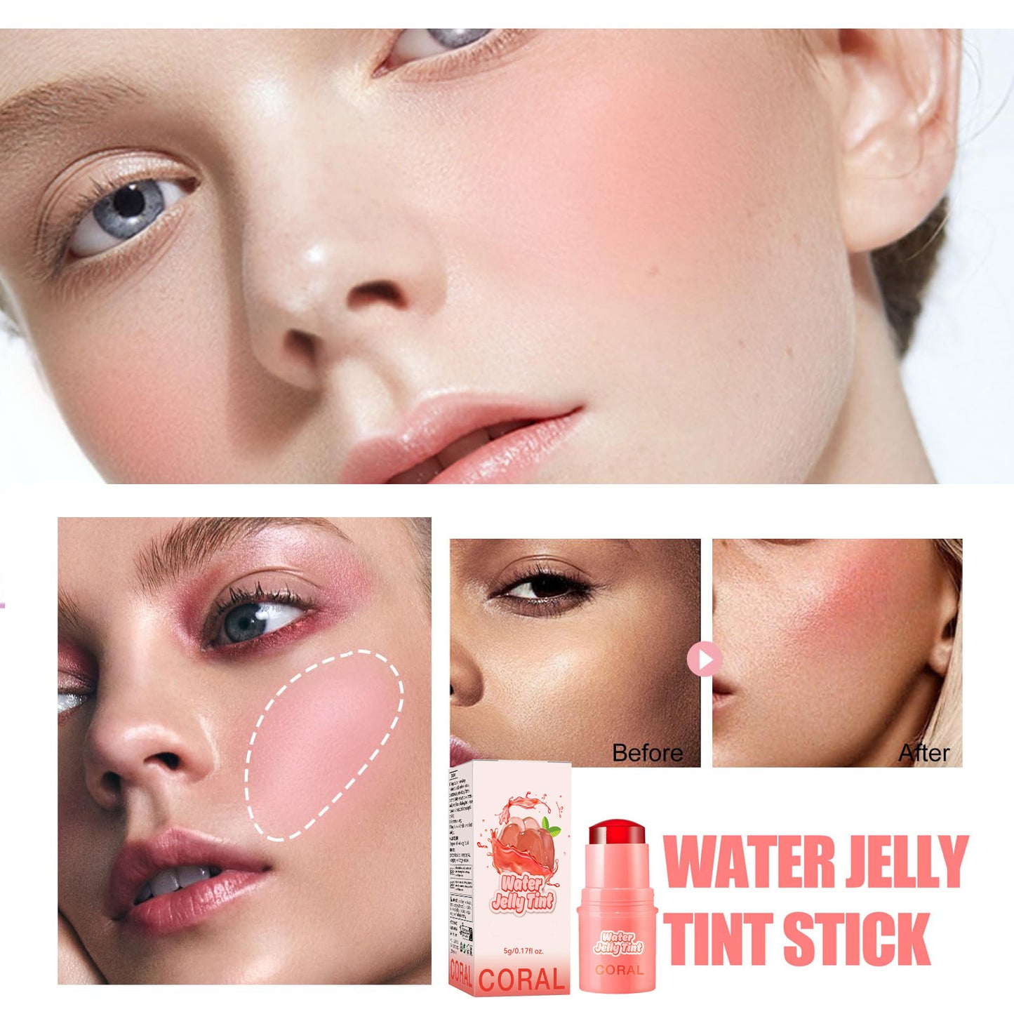 Blush Stick Jelly Texture Easy To Apply