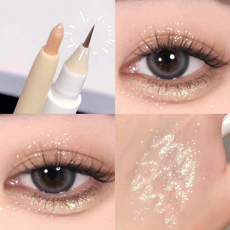 Dual Head Dual-use Highlight Eye Shadow Pen Brightening Curtain Outline Down Eyeliner