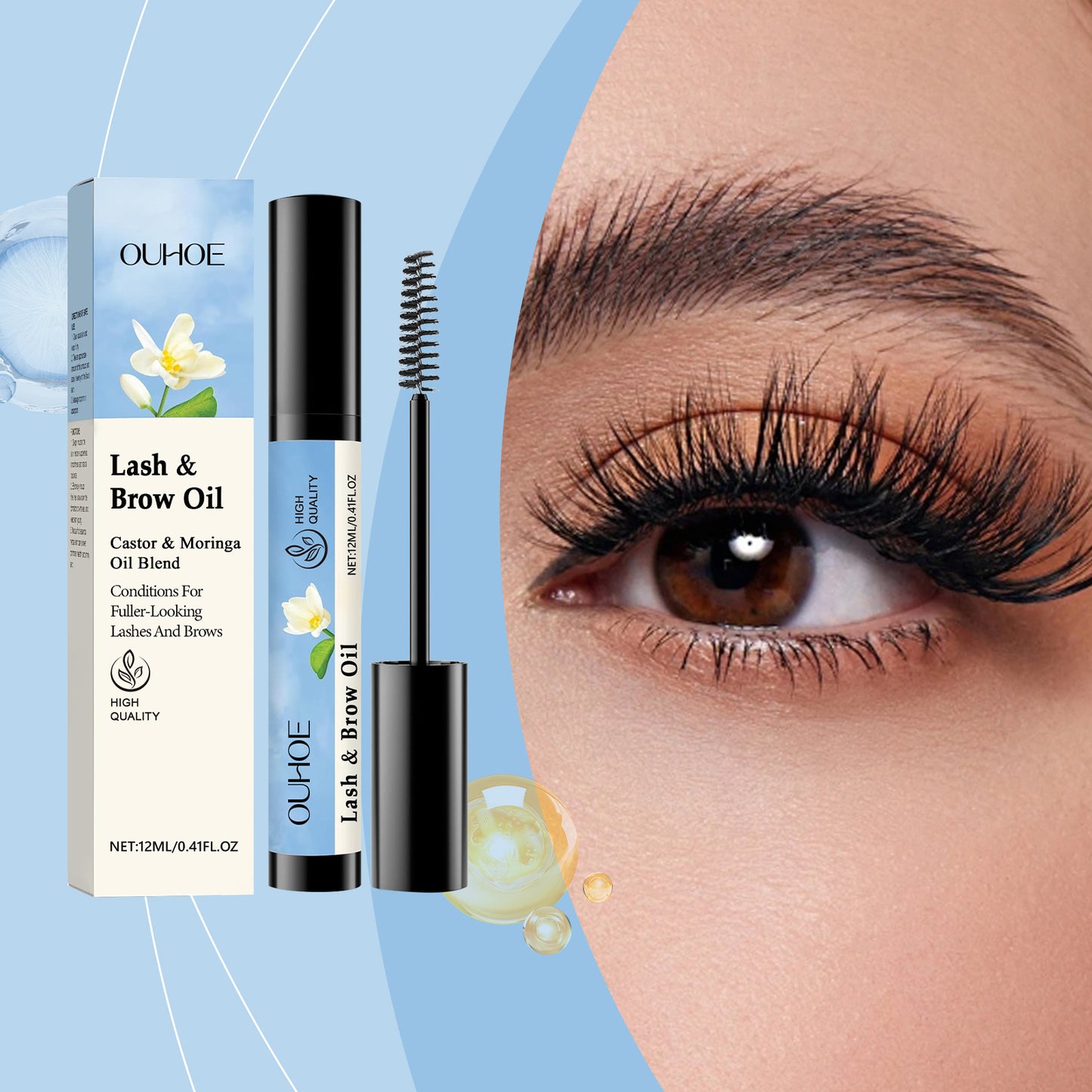 Eyelash Eyebrow Care Natural Makeup Black