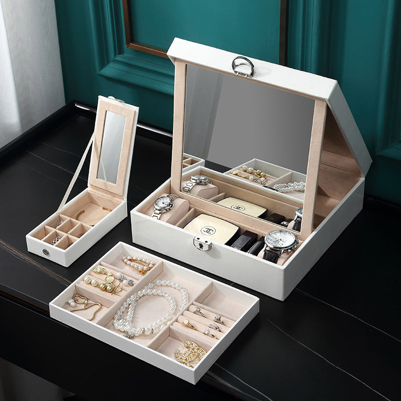Simple European Style Large-capacity Jewelry Box Cosmetic Case Jewelry Storage