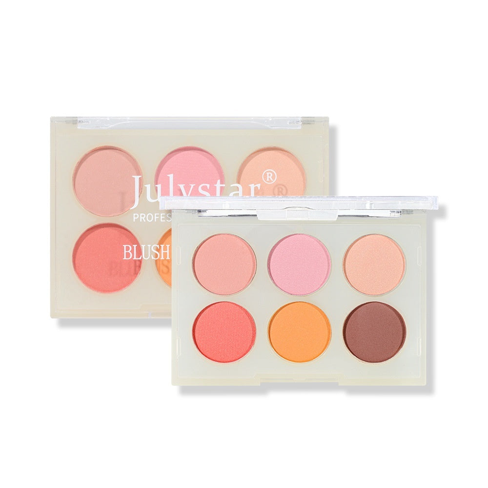 Beauty Matte Rouge Blush Repair Three-dimensional Eye Shadow Six-color Integrated