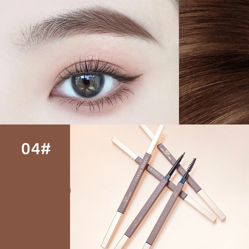 Super Fine Double Head Eyebrow Pencil Automatic Rotation Sketch Waterproof And Non Smudging