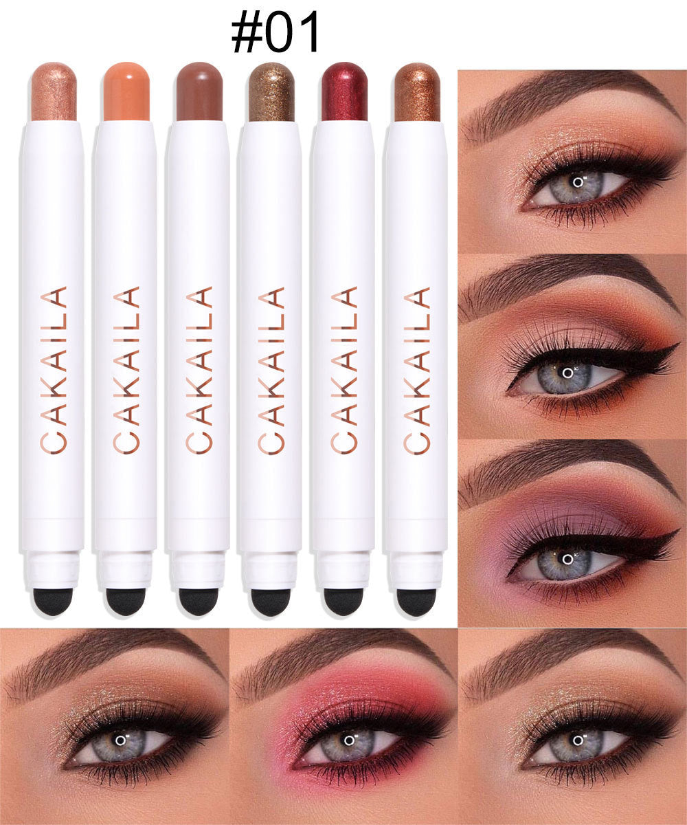 CAKAILA 6-Pack Matte Pearly Waterproof Eyeshadow Stick
