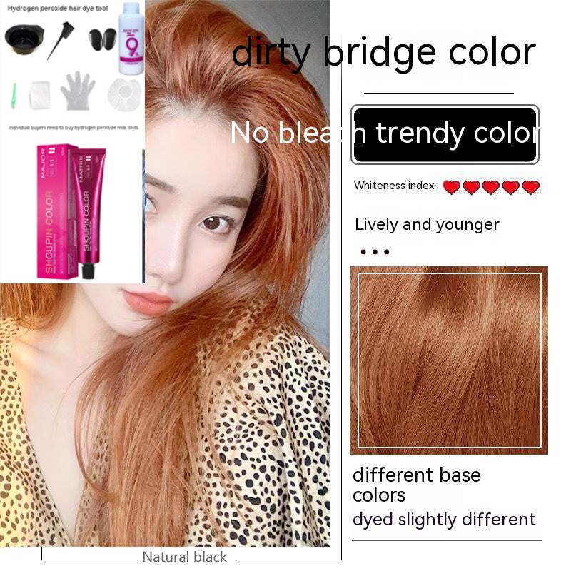 Ammonia-free Hair Color Paste Monochrome Paste Cover White Hair Multi-segment Color One-step Black Tea Gray Blue Black Hair Dye