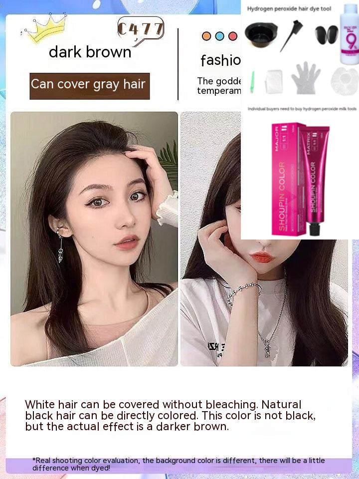 Ammonia-free Hair Color Paste Monochrome Paste Cover White Hair Multi-segment Color One-step Black Tea Gray Blue Black Hair Dye