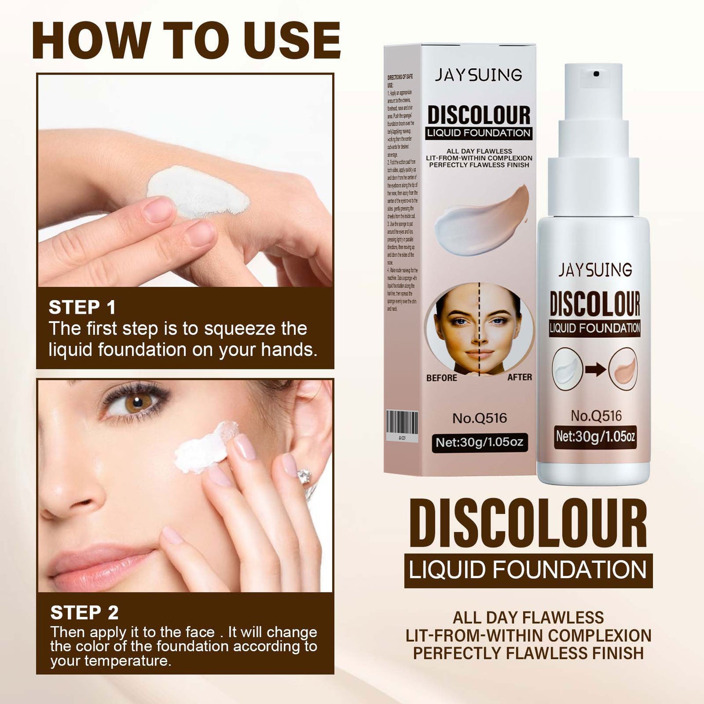 Temperature Change Liquid Foundation Brightening Portable