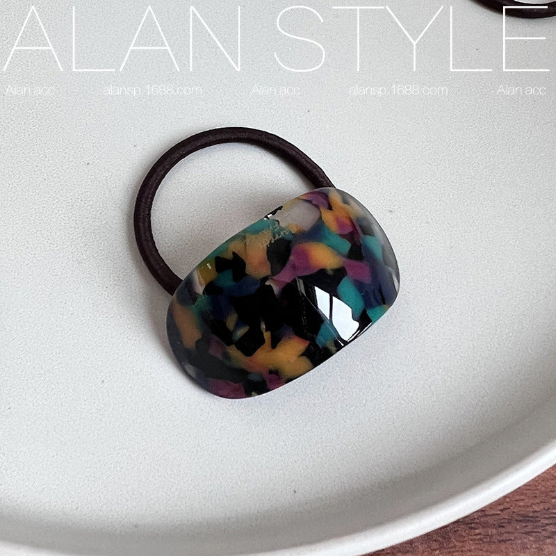 Oval Acetate Hair Band Ins Online Influencer Fashion Hair Rope Rubber Band Ponytail Bun Temperament Head Rope Top Cuft
