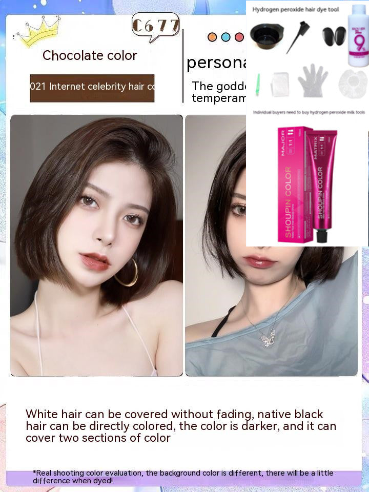 Ammonia-free Hair Color Paste Monochrome Paste Cover White Hair Multi-segment Color One-step Black Tea Gray Blue Black Hair Dye