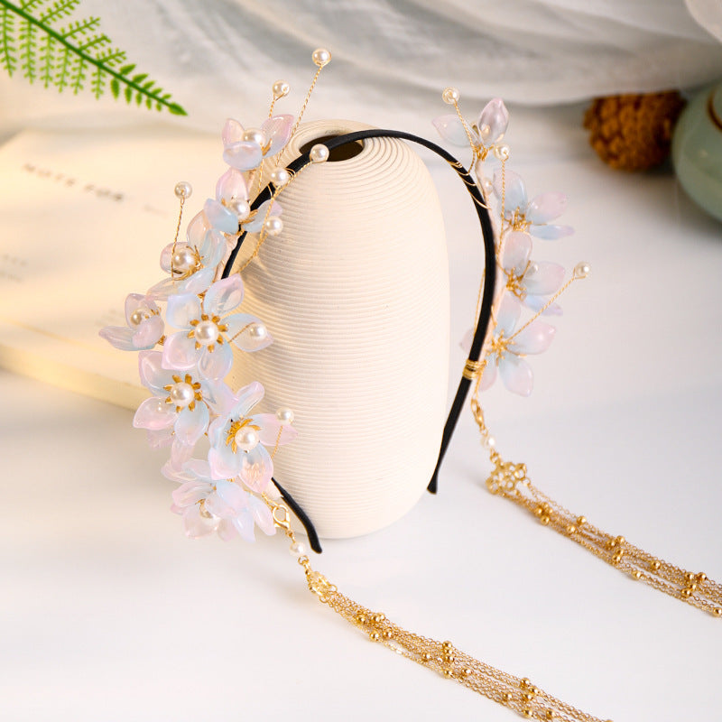 Hanfu Hair Hoop Fairy Versatile Glass Headwear Going Out Net Red Retro  Accessories