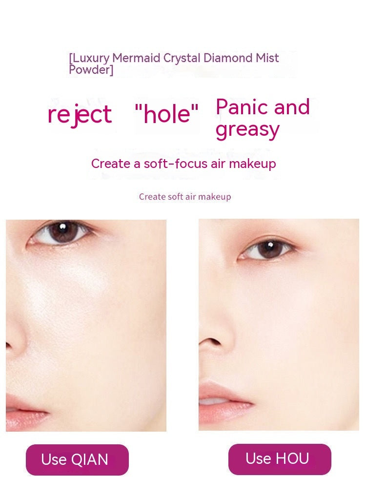 Mermaid Bright Crystal Mist Powder Finishing Loose Powder Waterproof Concealer Oil Control Powder