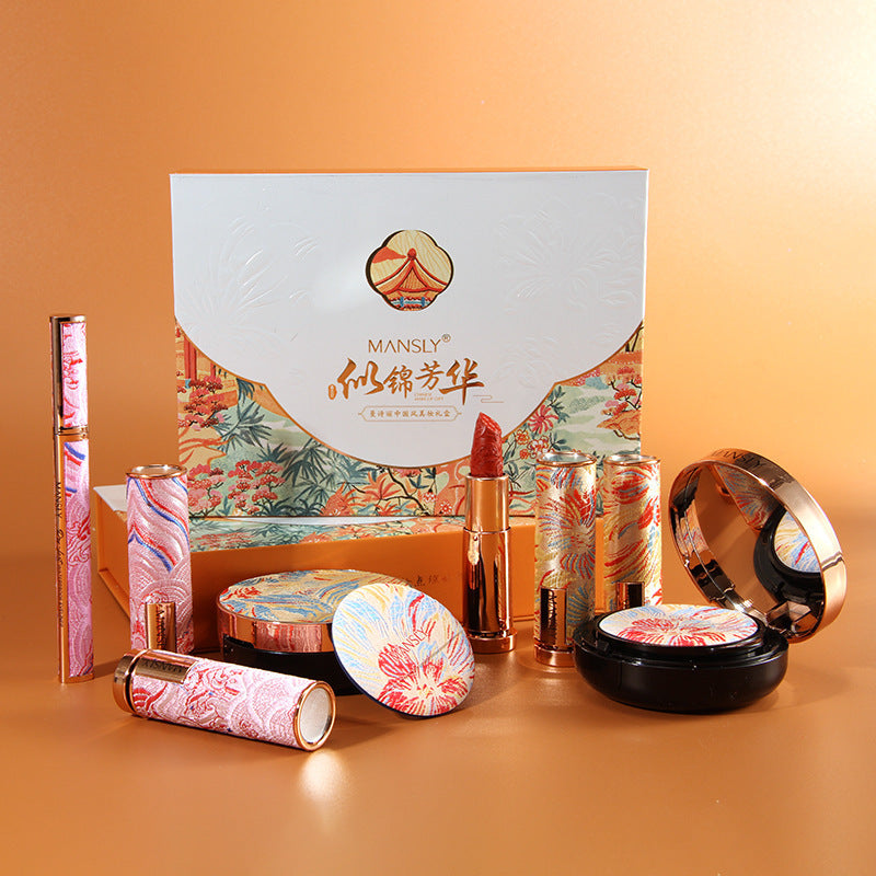 Cosmetic Carved Lipstick Air Cushion BB Liquid Eyeliner Set Box