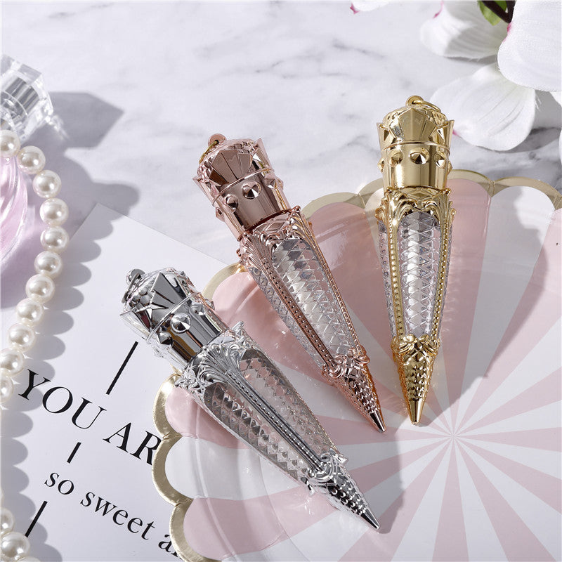 New ML241 Tapered Laser Carving Lip Gloss Tube From Stock, Golden Lip Glaze