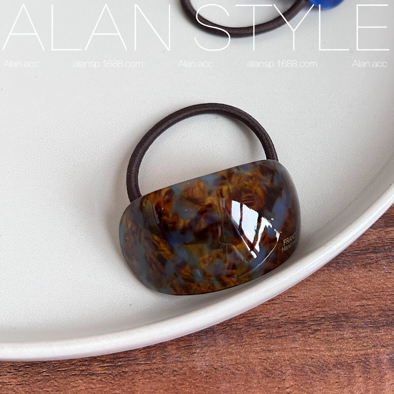 Oval Acetate Hair Band Ins Online Influencer Fashion Hair Rope Rubber Band Ponytail Bun Temperament Head Rope Top Cuft