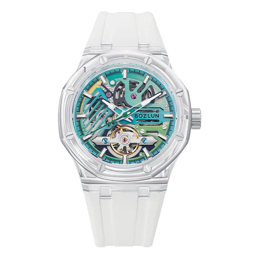 BOZLUN Skeleton Automatic Watch for Men & Couples - Waterproof Luminous Dial, Luxury Mechanical Watch with Genuine Craftsmanship