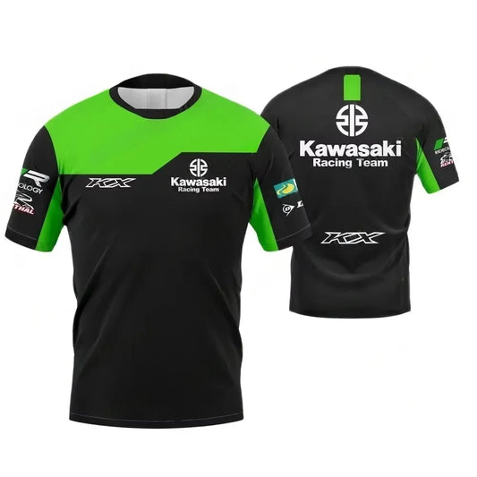Kawasaki Motorcycle Racing Team Men's T-shirt Summer Short sleeved T-shirt 2025 New Fashion Sports Quick drying Men's Clothing