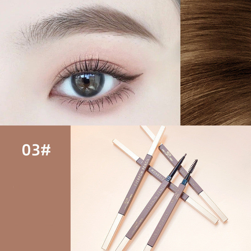 Super Fine Double Head Eyebrow Pencil Automatic Rotation Sketch Waterproof And Non Smudging