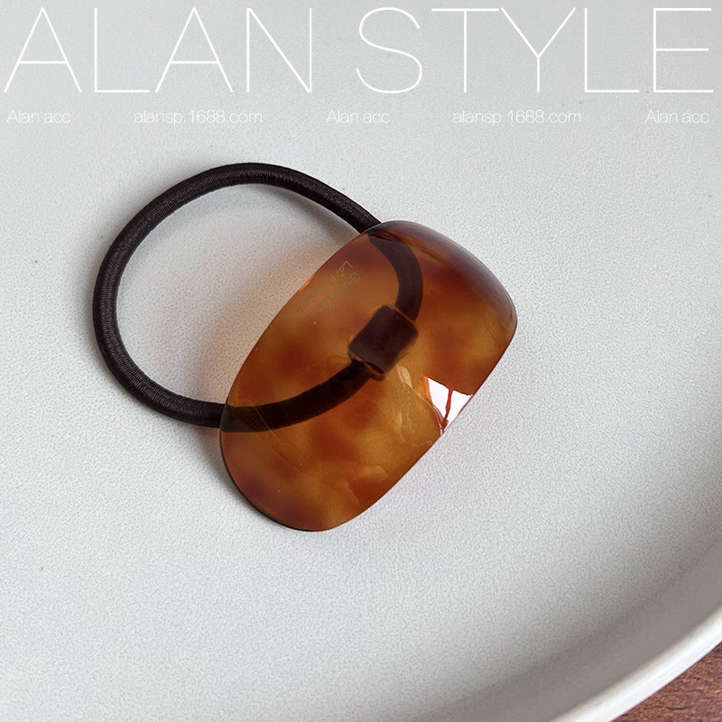 Oval Acetate Hair Band Ins Online Influencer Fashion Hair Rope Rubber Band Ponytail Bun Temperament Head Rope Top Cuft