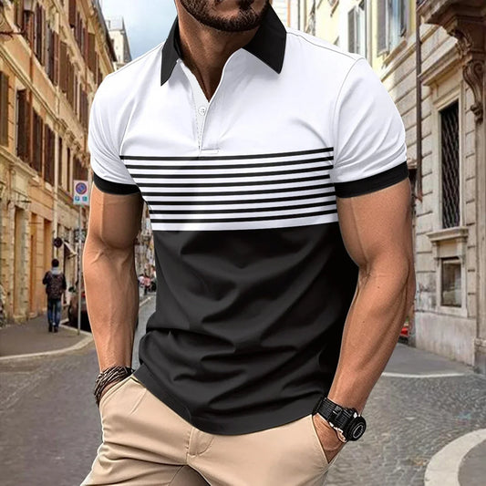 Summer Men's Casual Polo Shirt Large Size 1XL-7XL Short-sleeved Tees Lapel Business Breathable Soft T-shirt Male Tops Clothes