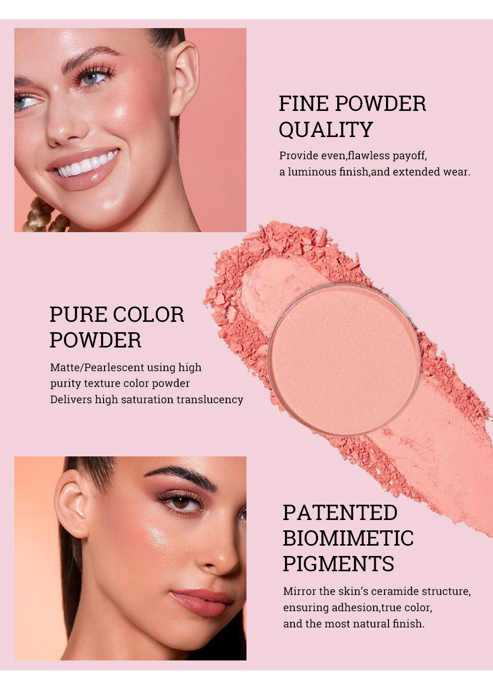 Beauty Matte Rouge Blush Repair Three-dimensional Eye Shadow Six-color Integrated