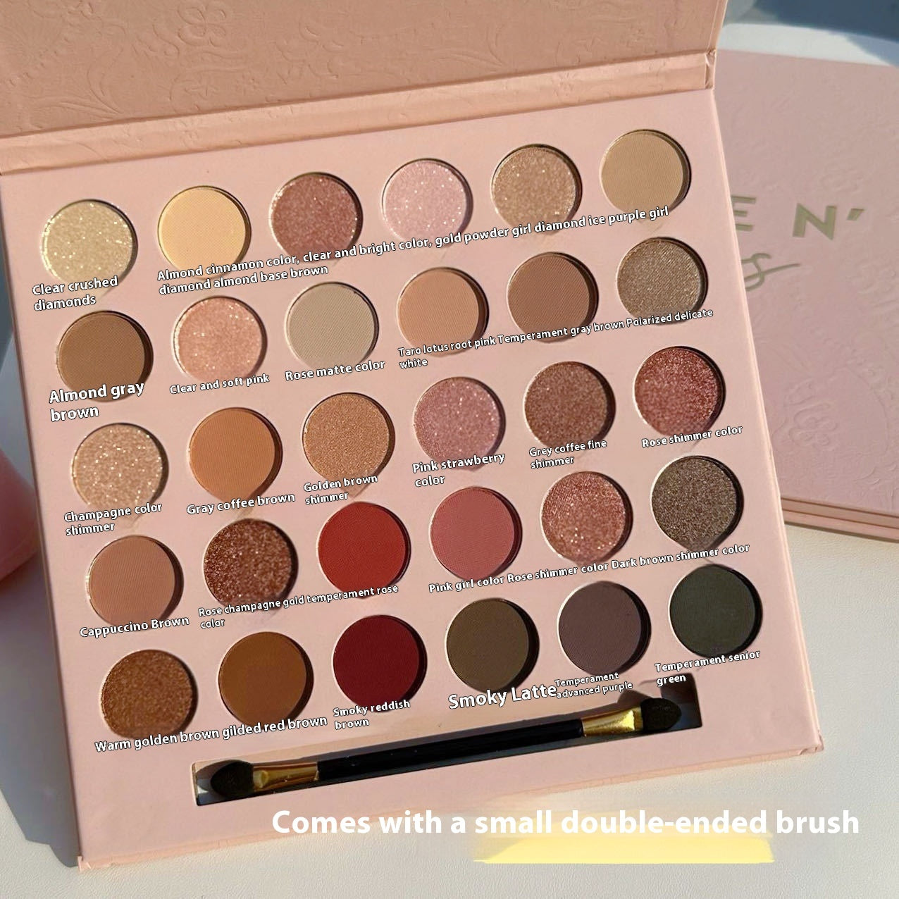 Champagne Rose Brown 30 Colors Eye Shadow Plate
