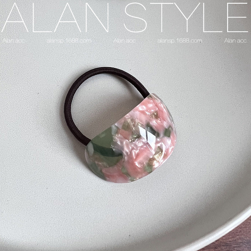 Oval Acetate Hair Band Ins Online Influencer Fashion Hair Rope Rubber Band Ponytail Bun Temperament Head Rope Top Cuft