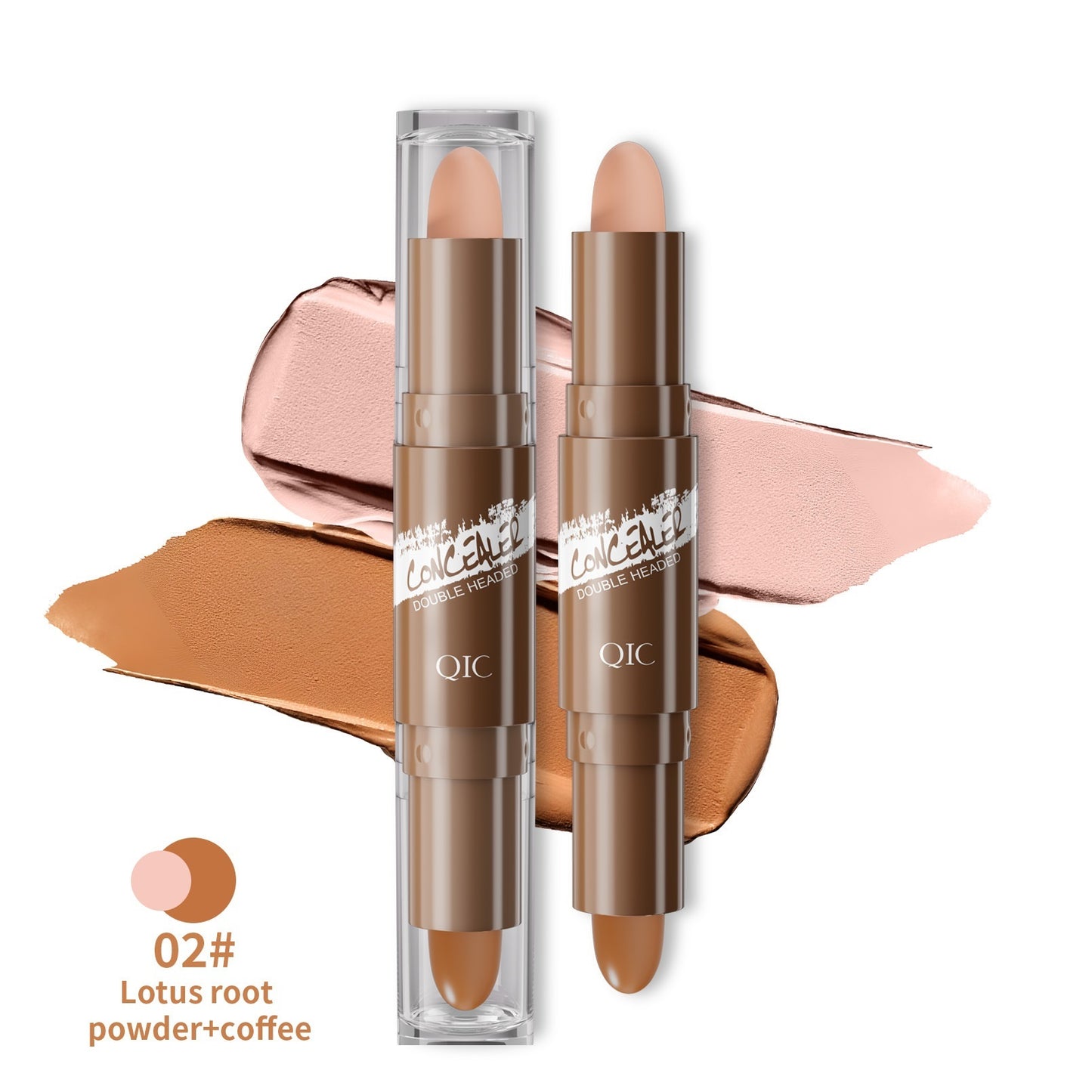Double-headed Contour Stick Modified To Brighten Facial Shadow Highlights
