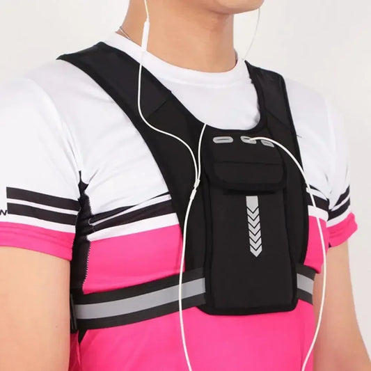 Outdoor Sport Running Backpack Men Universal Lightweight Running Vest Mobile Phone Card Bag Pocket for Jogging Fitness Chest Bag
