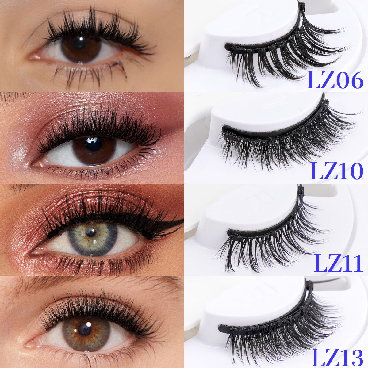 European And American Reusable Waterproof Natural Thick Magnetic False Eyelashes
