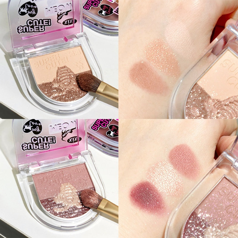 Xixi Goodcat Ning Three Colors Eye Shadow Plate Matte Shimmer Diamond In The Debris