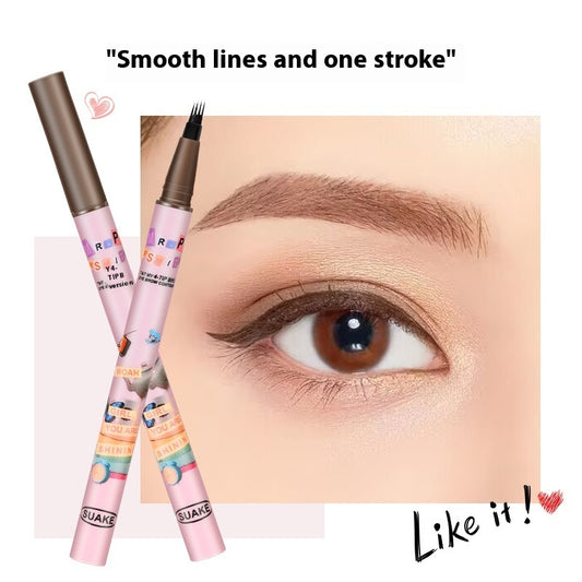Semi-permanent Four-fork Liquid Water Eyebrow Pencil Waterproof