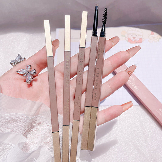 Automatic Rotary Sketch Waterproof And Non Smudging Extremely Thin Double Headed Eyebrow Pencil