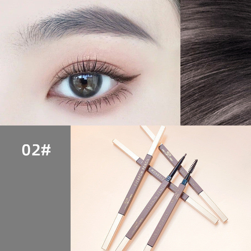 Super Fine Double Head Eyebrow Pencil Automatic Rotation Sketch Waterproof And Non Smudging