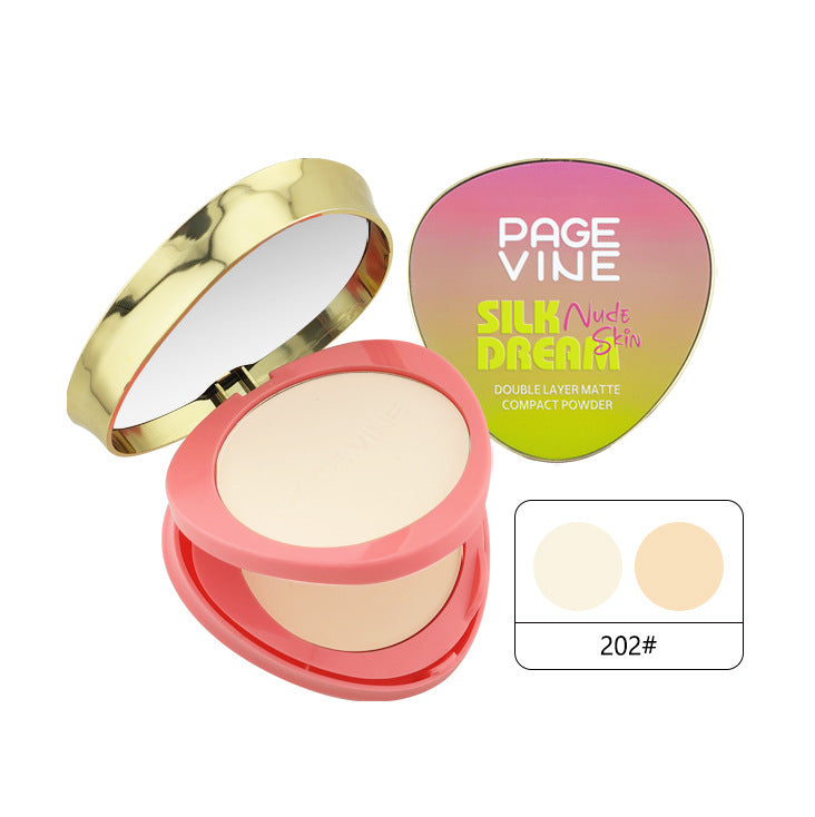 Concealer And Moisturizer Oil Control And Waterproof Sweat-proof Long-lasting Wet And Dry Dual-use Double Layer Powder