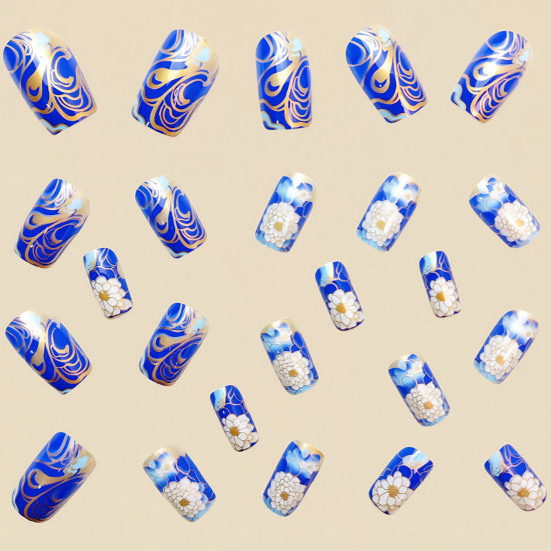 Detachable 24 Pieces Fake Nail Patch Mid-length