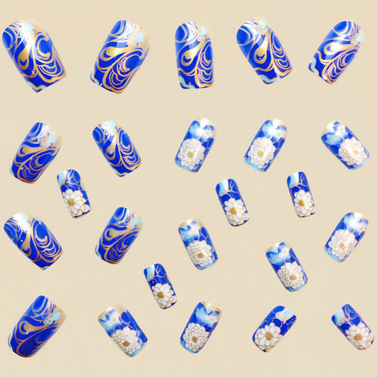 Detachable 24 Pieces Fake Nail Patch Mid-length
