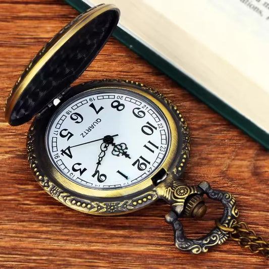 Cute Girl Forest Series Pattern Trendy Gift Holiday Quartz Pendant Necklace Pocket Watch