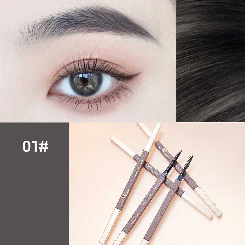 Super Fine Double Head Eyebrow Pencil Automatic Rotation Sketch Waterproof And Non Smudging